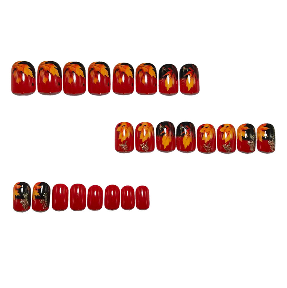 Artifical Nails in Autumn Leaf Design Bowlift