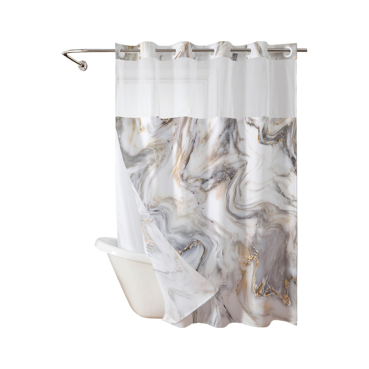 Luxury Marble Design Shower Curtain Bowlift