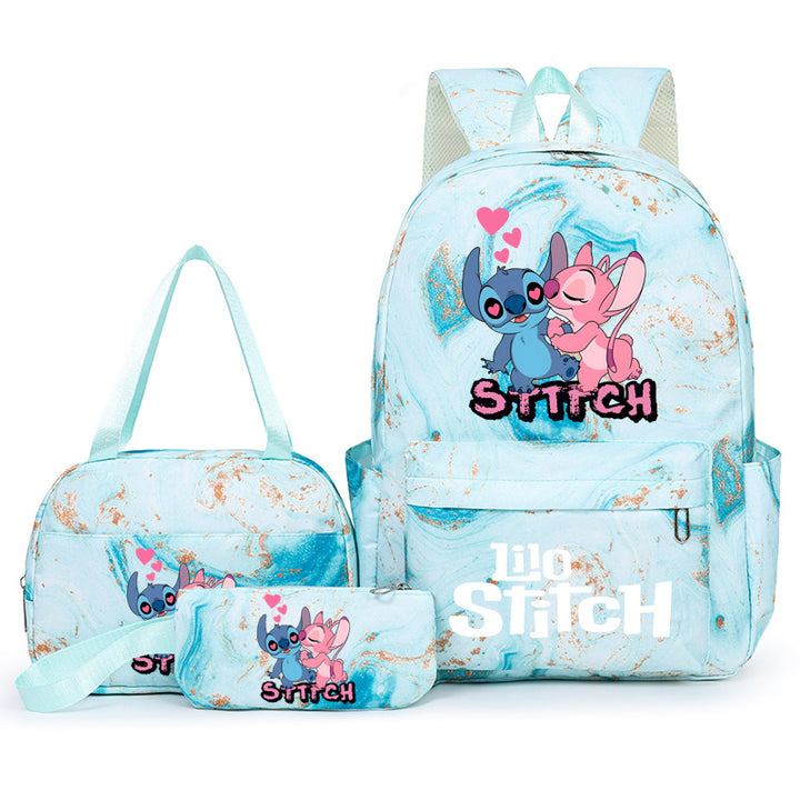 Marble Pattern Multi-Piece Backpack Set
