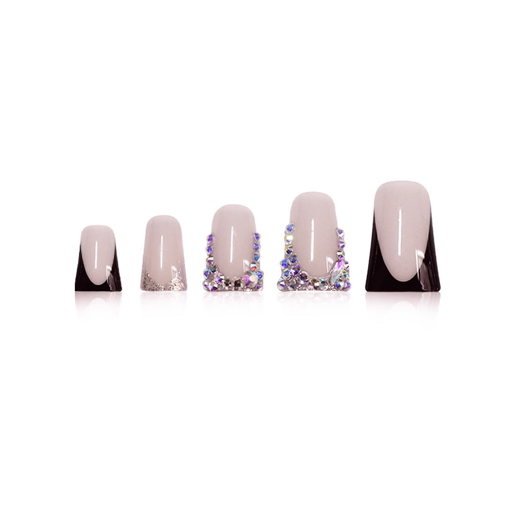 Decorative Press-On Nail Art with Rhinestone Accents Bowlift