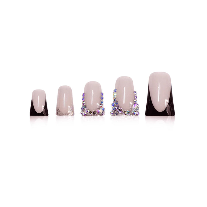 Decorative Press-On Nail Art with Rhinestone Accents Bowlift