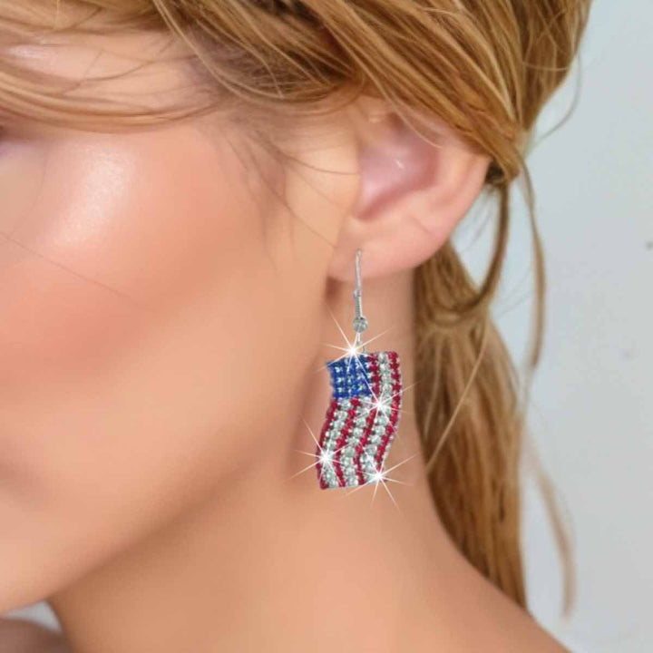 Women nano sparkling statement earrings with long rhinestone tassels Bowlift