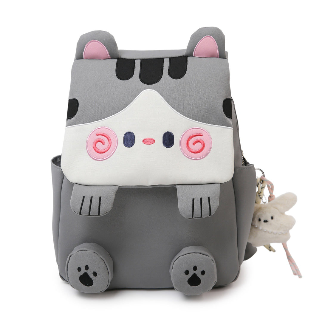 Cute Cat-Themed Plush Backpack Bowlift