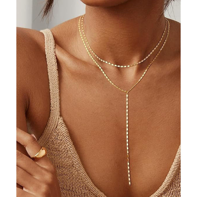 Layered Rhinestone Drop Necklace Bowlift