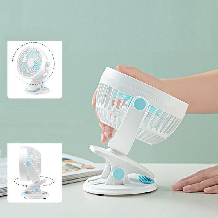Unisex portable table fan with rechargeable battery and clip mount tiltable fan head Bowlift
