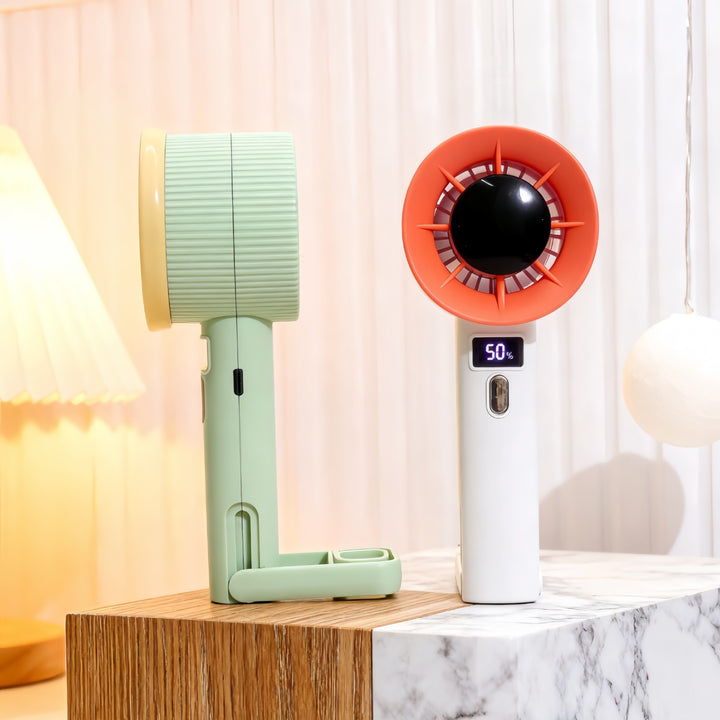 Women's portable table fan with LCD display and USB charging function Bowlift