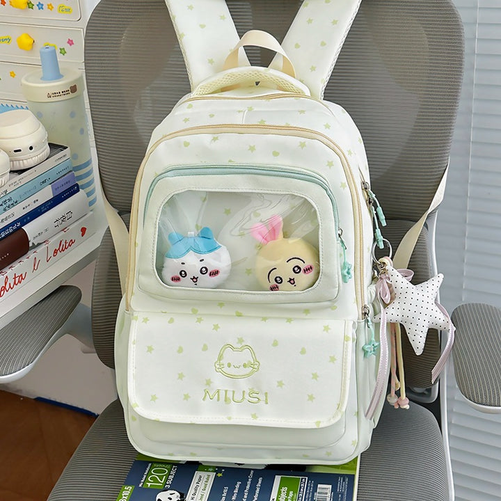 Cute Cartoon-Theme Transparent Window Backpack Bowlift