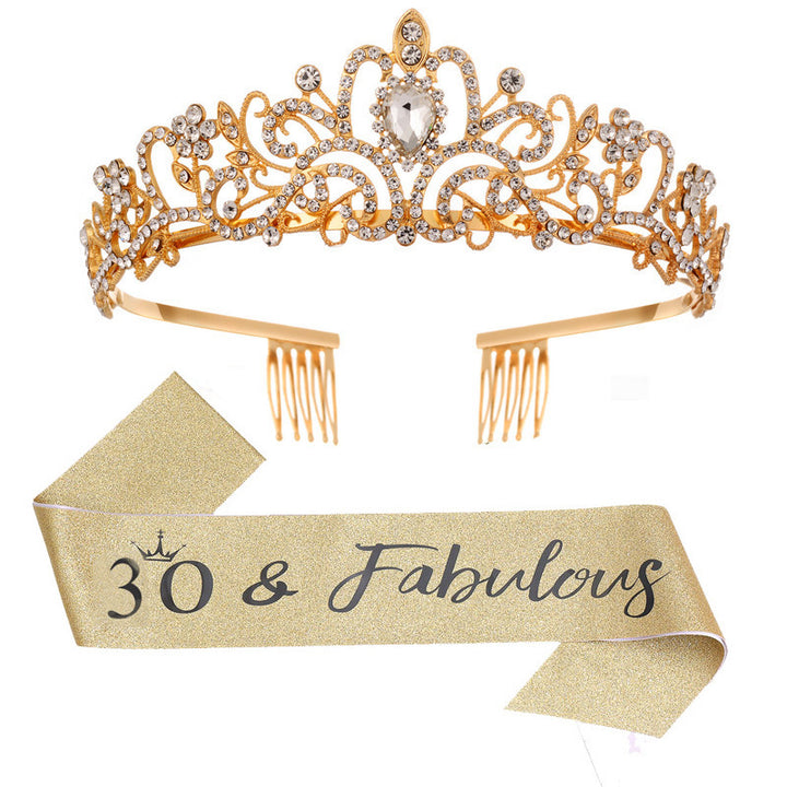 Women's Sparkling Crown with Radiant Rhinestone Embellishment Bowlift