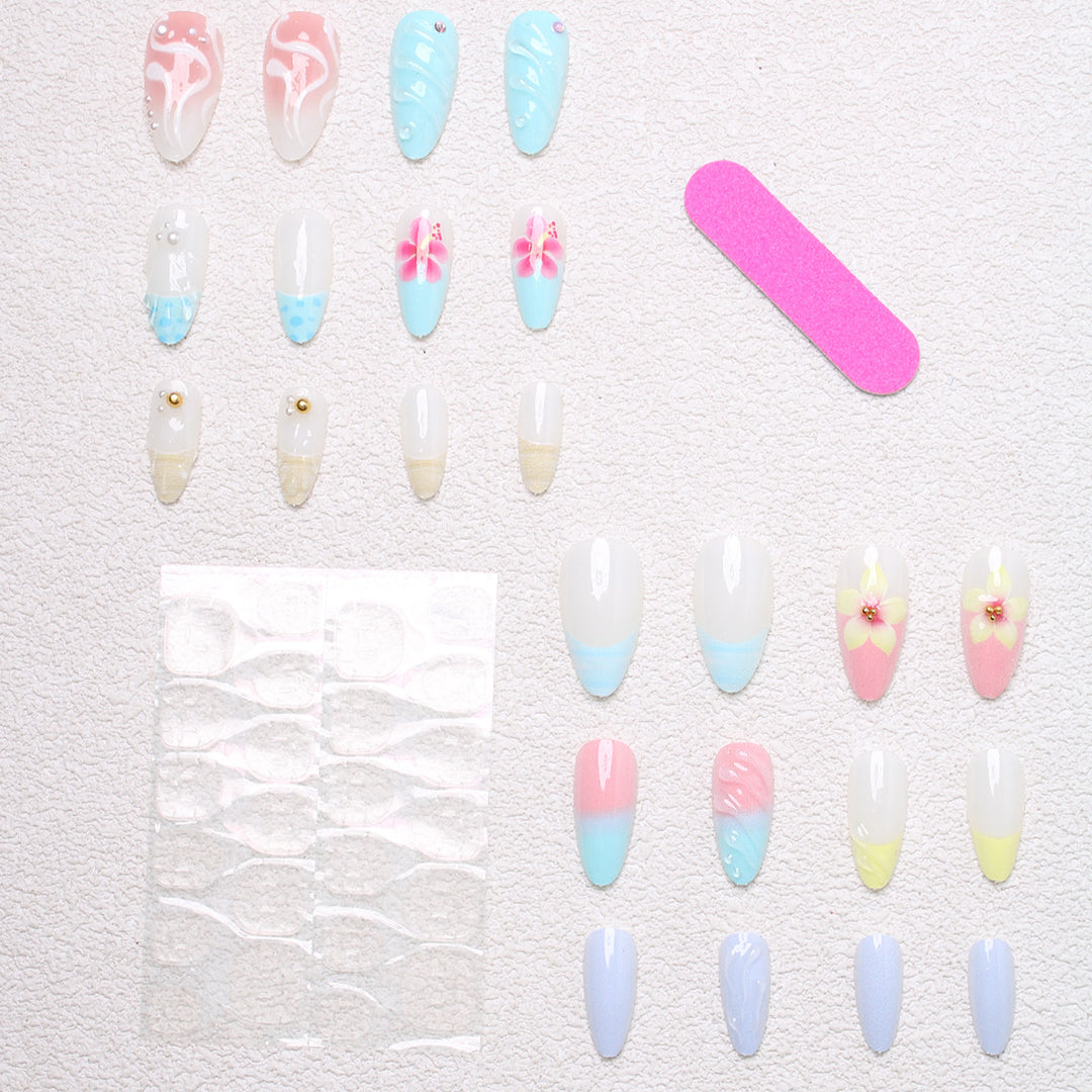 Artistic Nail Tips with Shell Design Bowlift
