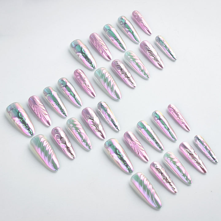 Artistic Metallic Gel Nail Art Design Bowlift