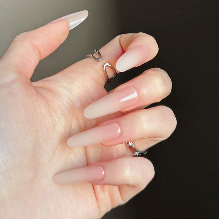 Elegant Glittery Acrylic Nail Extensions Bowlift
