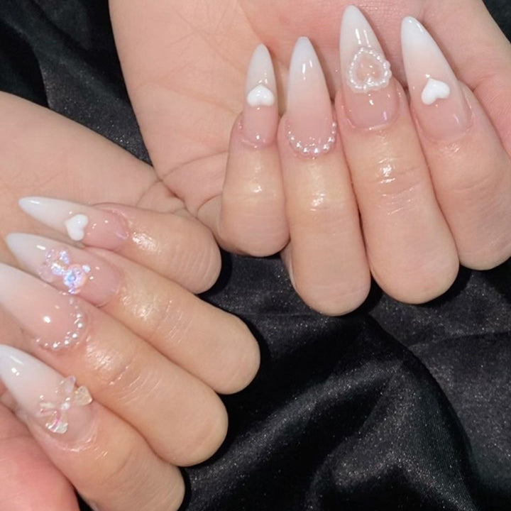 Ornate Butterfly-Inspired Acrylic Nail Extensions Bowlift