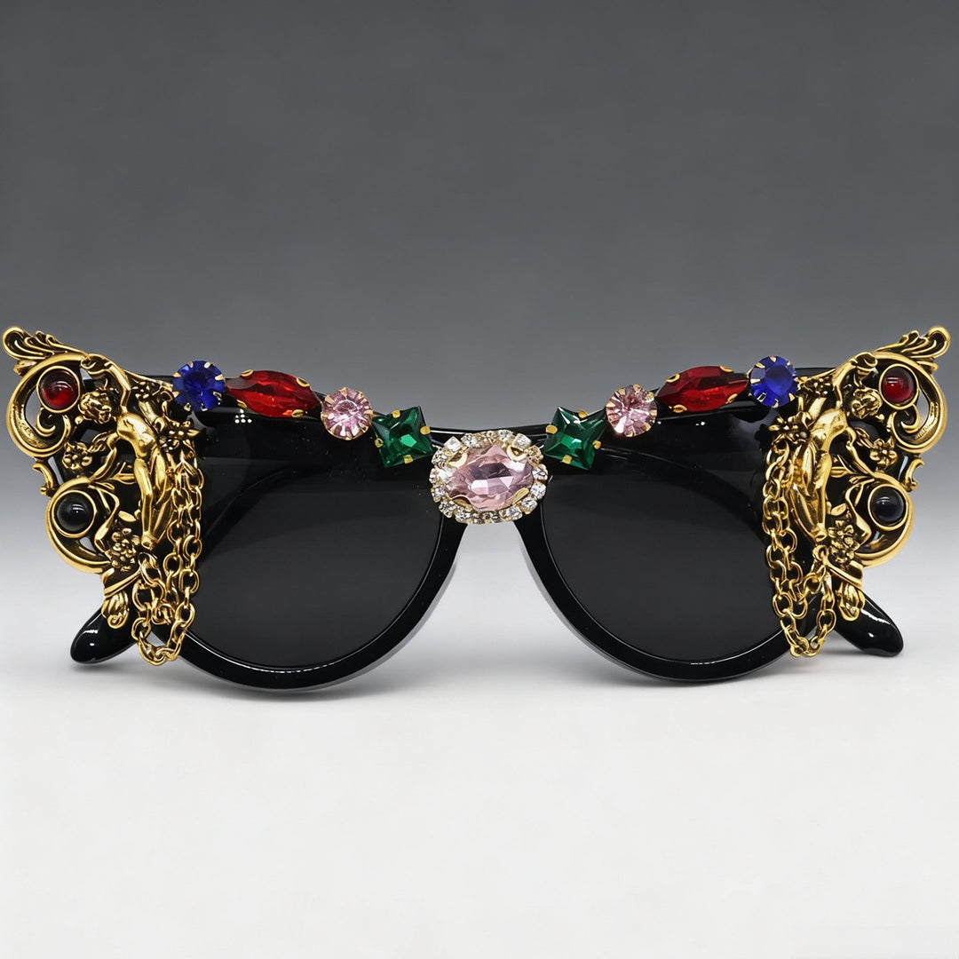 Ladies extravagant glamour sunglasses with intricate embellishments Bowlift
