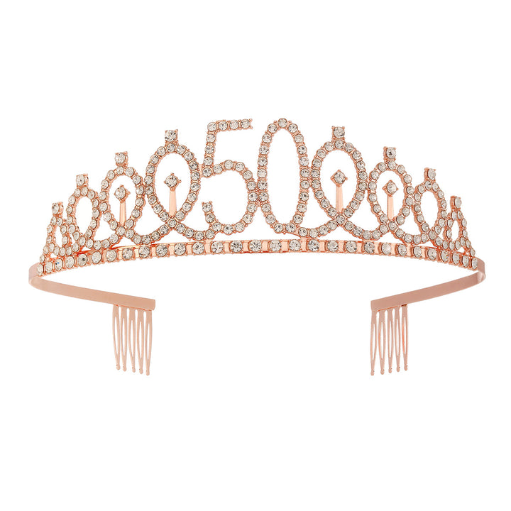 Women's Crystal-Embellished Tiara with Elegant Design Bowlift