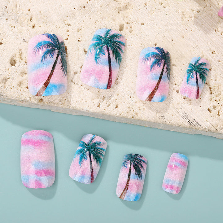 Artificial nails in tropical palm design Bowlift