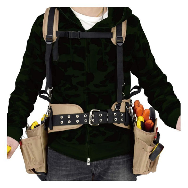 Multifunctional tool carrier with adjustable carrying strap Bowlift