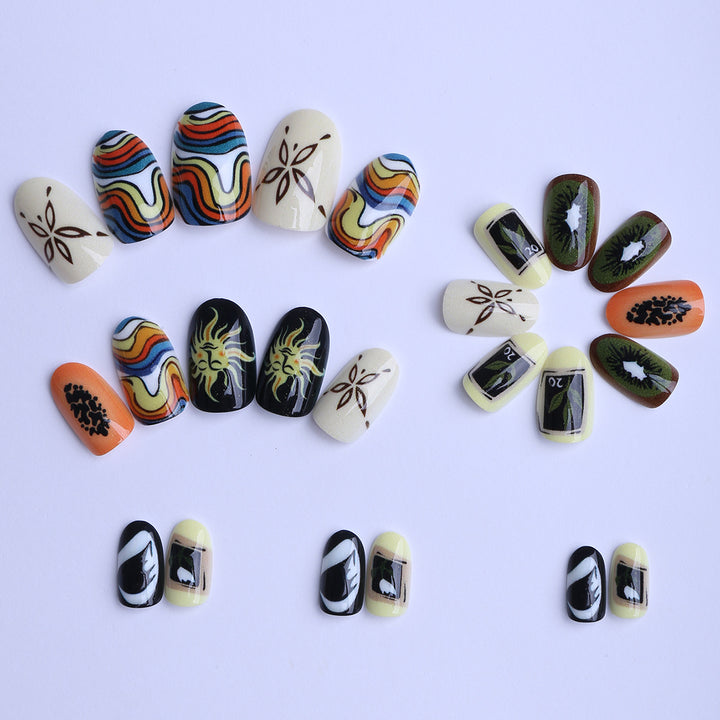 Creative Nail Art with Abstract Design Bowlift