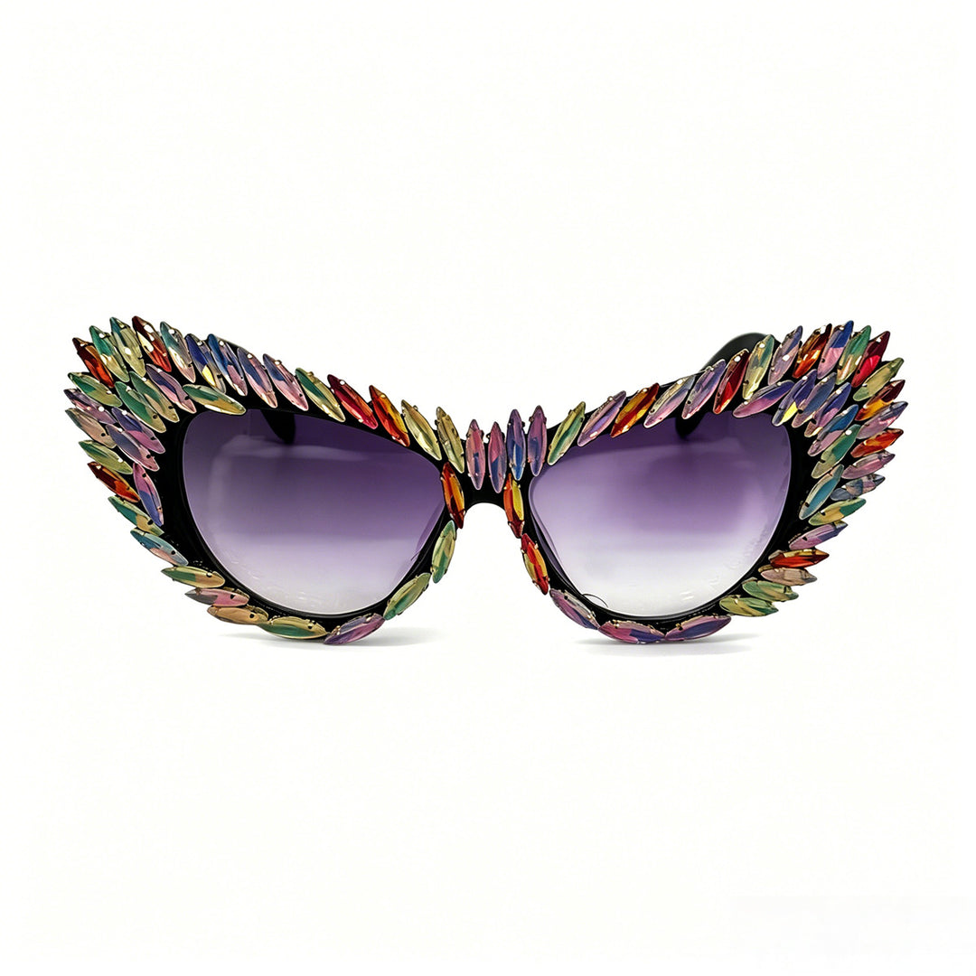Women extravagant Cat-Eye sunglasses with diverse jewelry details Bowlift