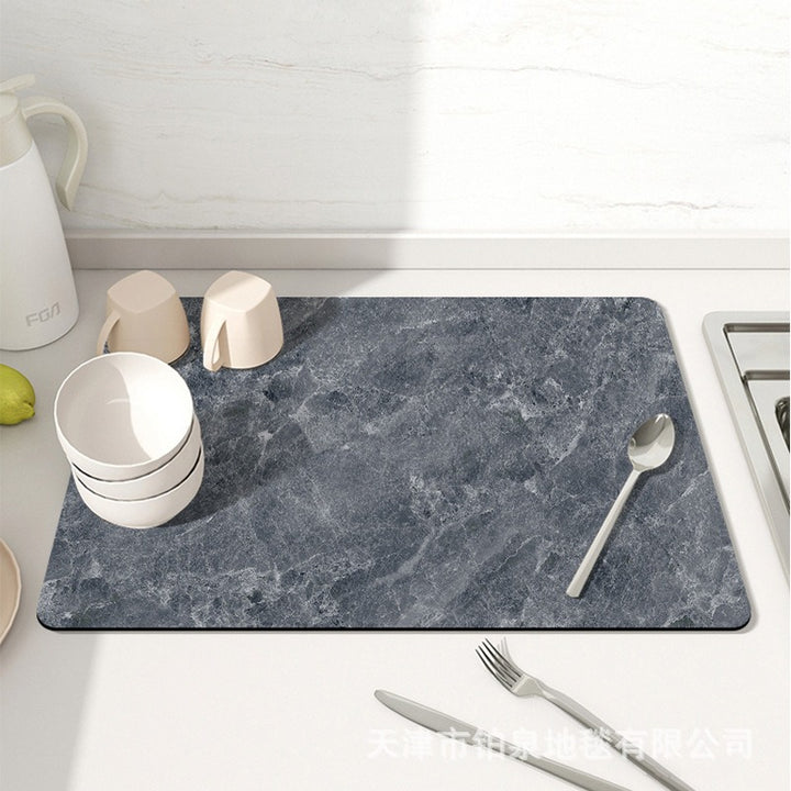 Stylish Marble-Effect Kitchen Mat Bowlift