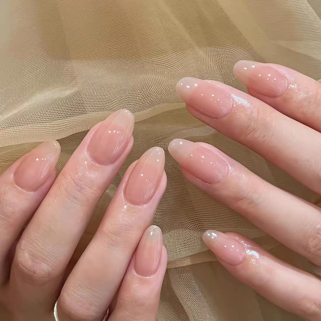 Elegant Press-On Nail Set with Transitional Glossy Finish Bowlift