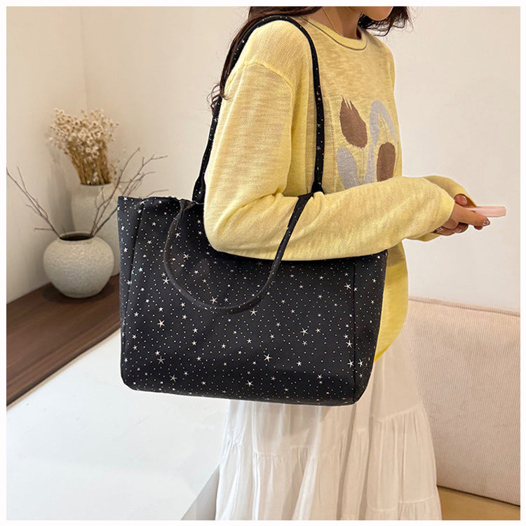 Stylish Star-Patterned Tote Bag Bowlift