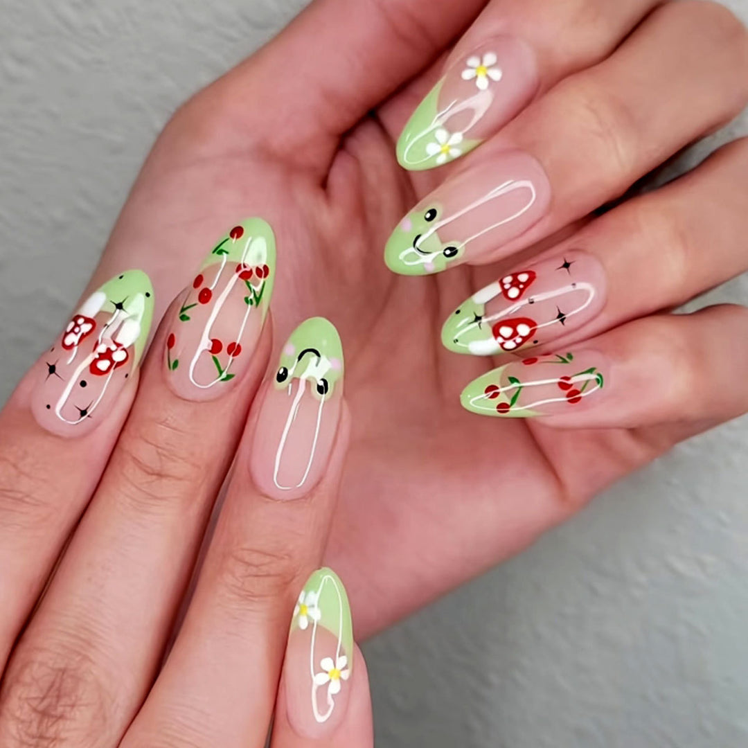 Whimsical Floral Nail Art Extensions Bowlift