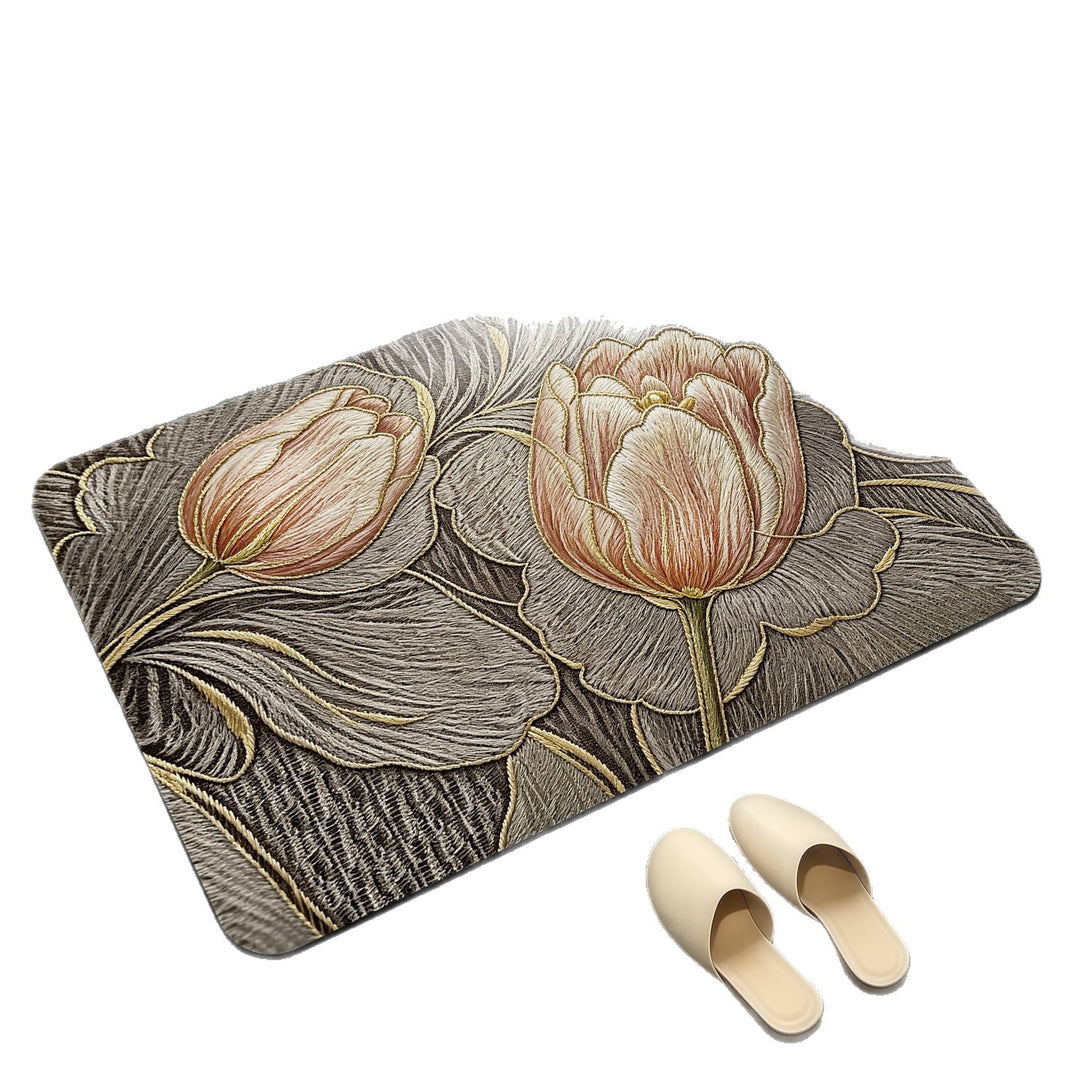 Elegant Floral Patterned Bath Mat Bowlift