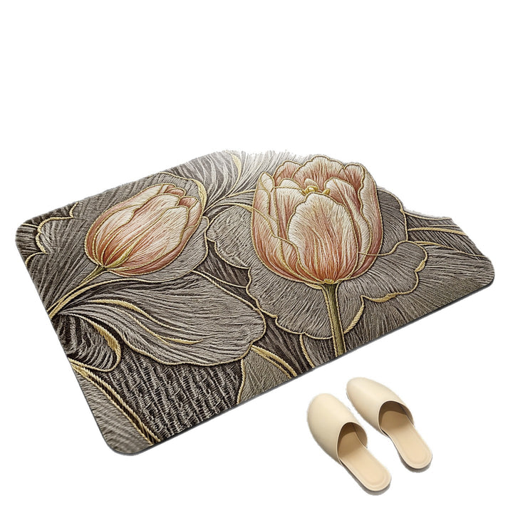 Elegant Floral Patterned Bath Mat Bowlift