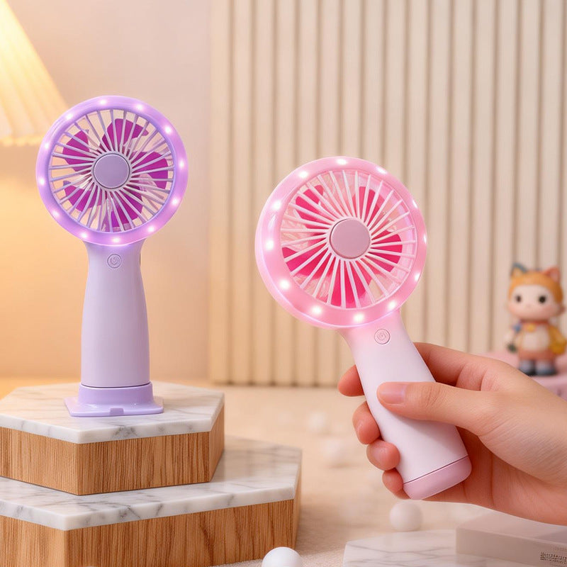 Portable hand fan with LED lighting Bowlift