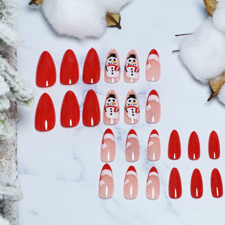 Festive Winter-Themed Press-On Nail Set Bowlift