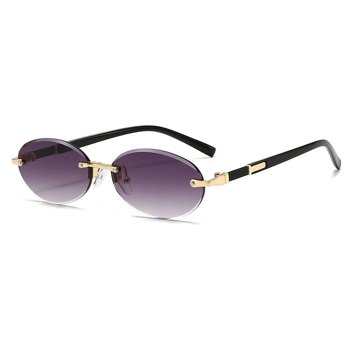 Women’s fashionable oval sunglasses with trendy metal frame Bowlift