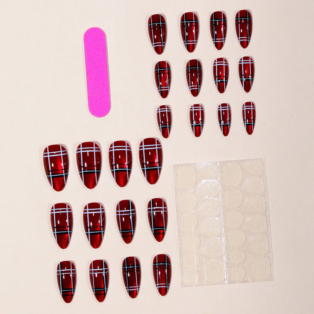 Trendy Plaid Nail Art Extensions Bowlift