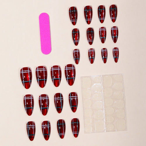 Trendy Plaid Nail Art Extensions Bowlift