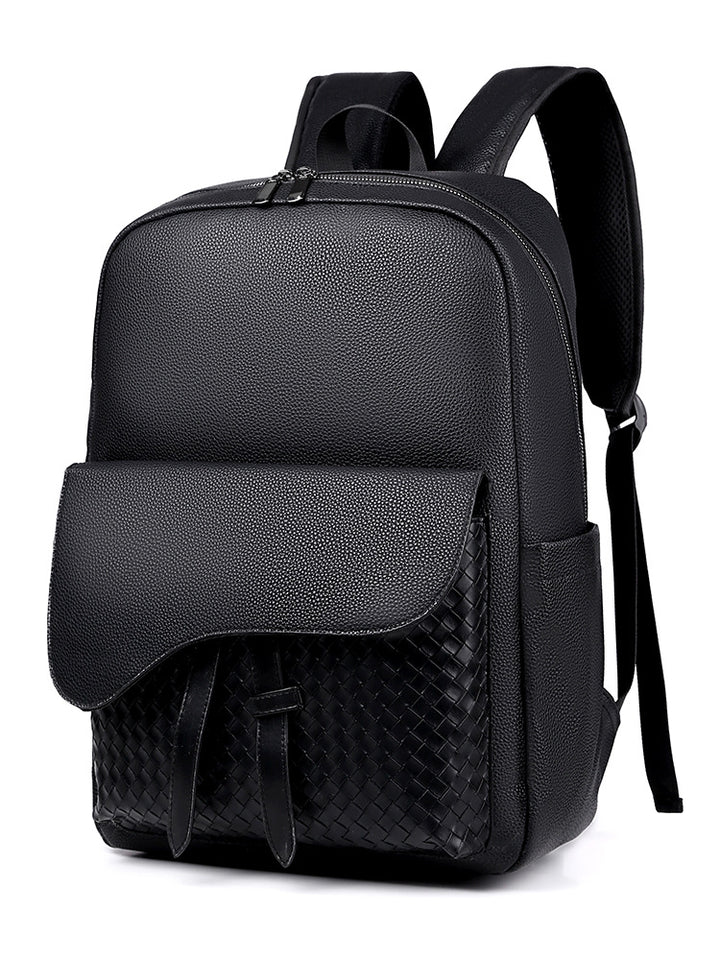 Elegant Textured Leather Backpack Bowlift