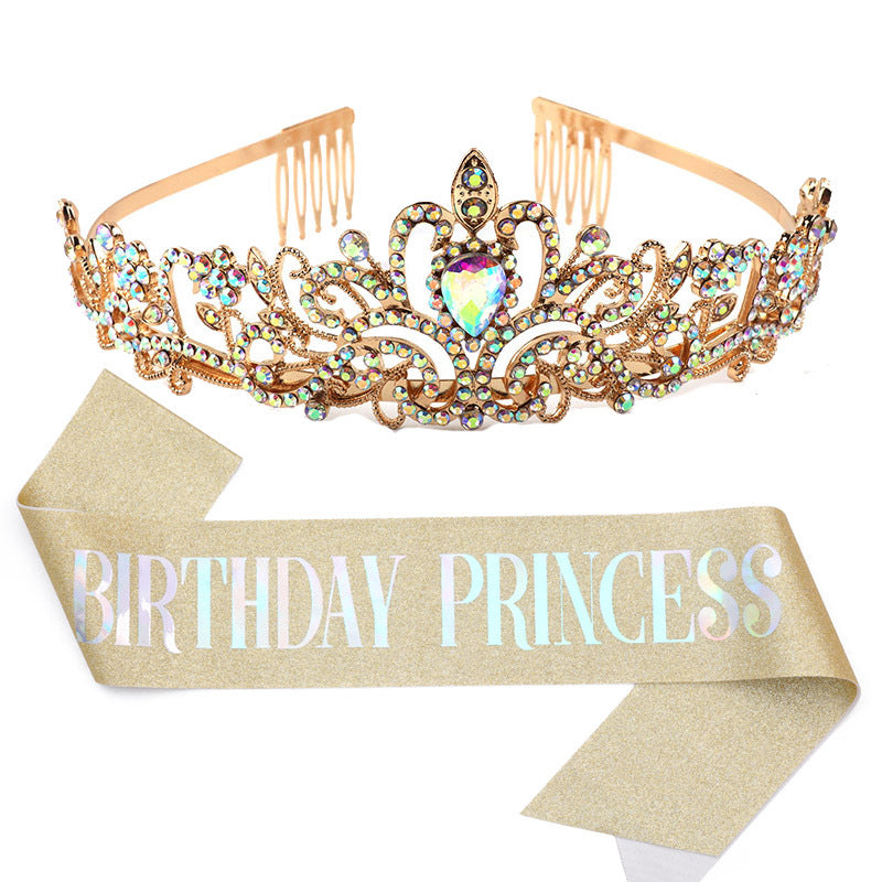 Women's Birthday Sash with Glitter Design Bowlift