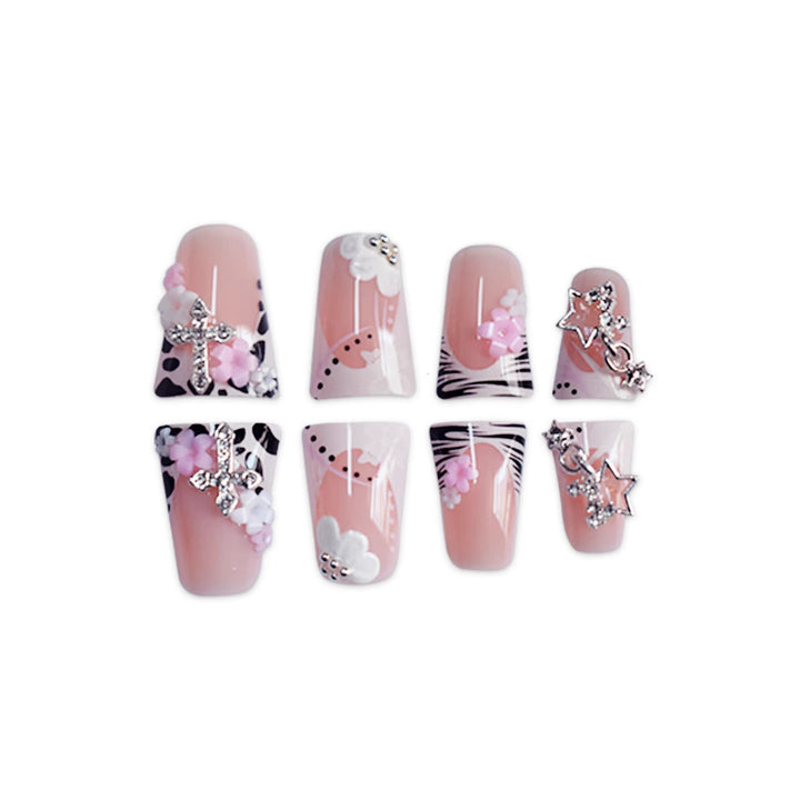 Artistic 3D Floral Press-On Nails Bowlift