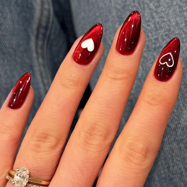 Heart Accent Acrylic Nail Design Bowlift