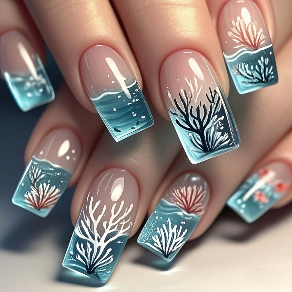 Ocean-Inspired Artistic Nail Art Bowlift