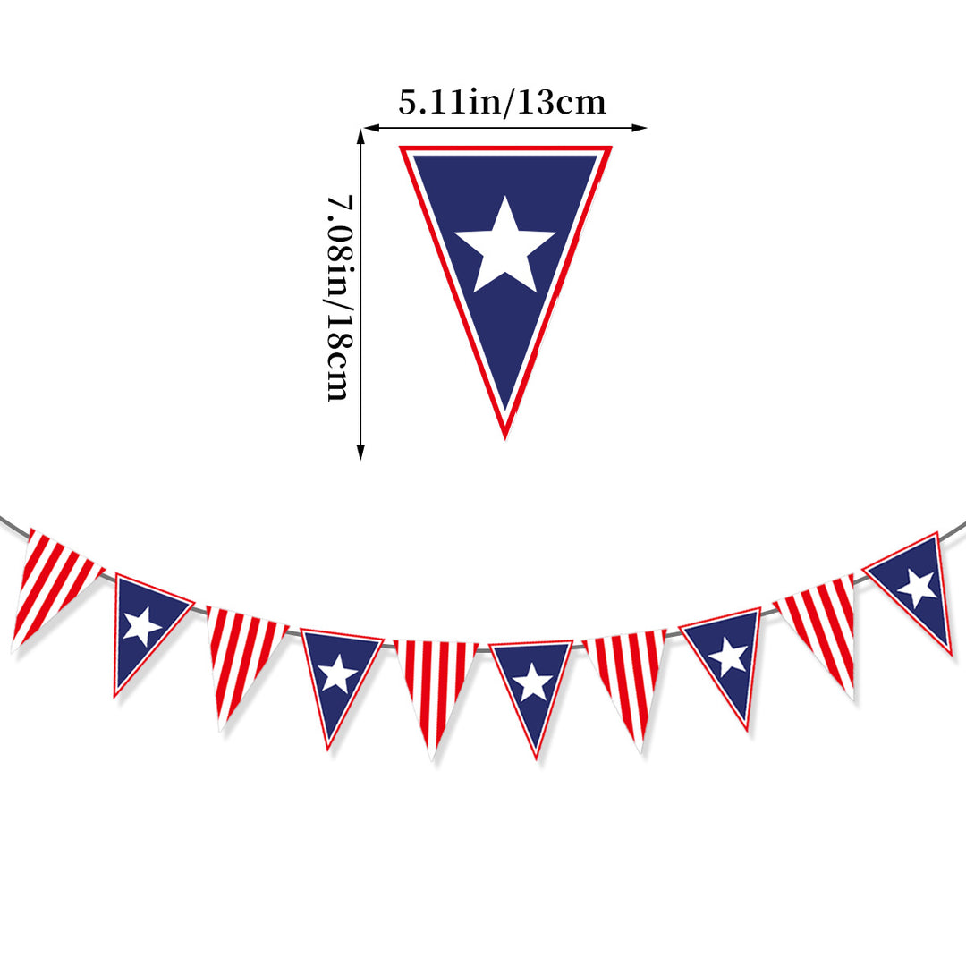 Unisex nan bunting with star motifs and stripes, weatherproof polyester party decoration Bowlift