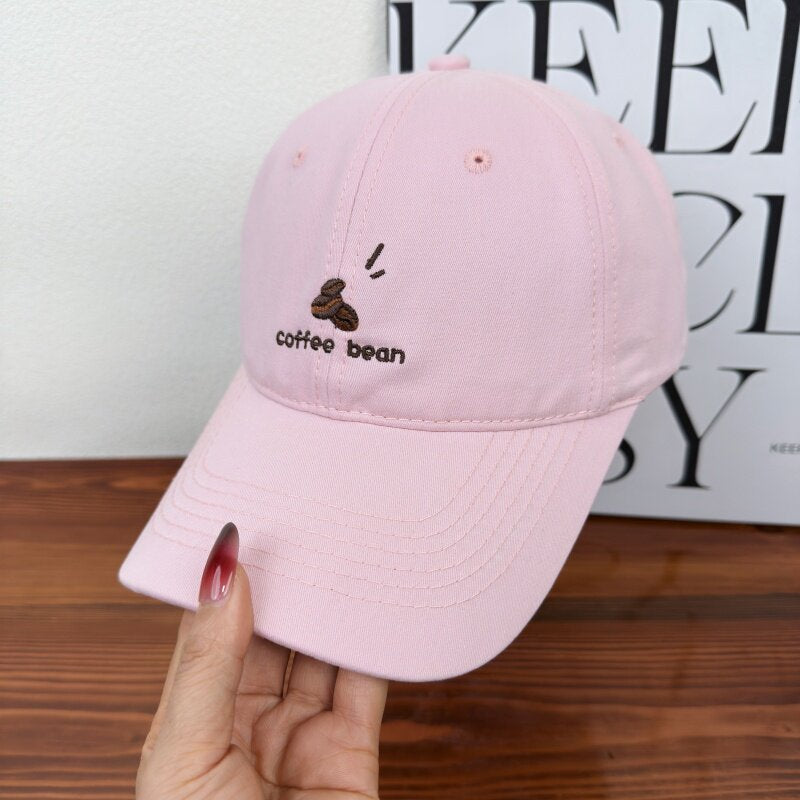 Women's Embroidered Coffee Bean Baseball Cap Bowlift