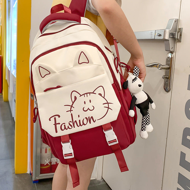 Backpack with Cute Cat Ears and Practical Compartments Bowlift