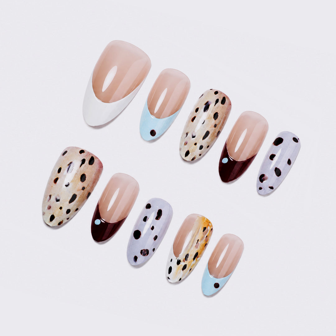 Fashionable animal print artificial nail set Bowlift
