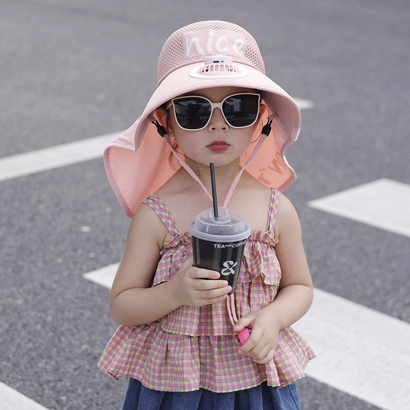Child-Sun-Protective-Hat with Neck Protection, Breathable Mesh and Adjustable Chin Strap Bowlift