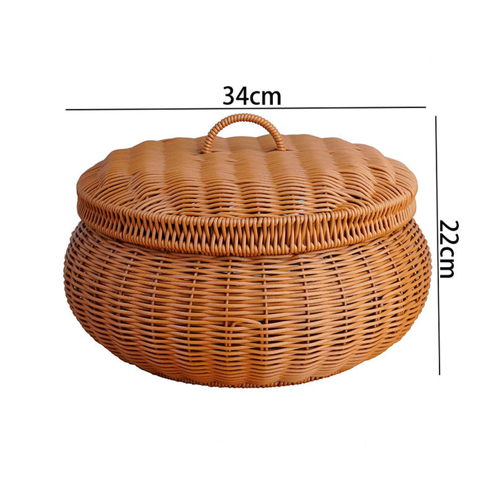 Women's Round Storage Basket with Lid Bowlift