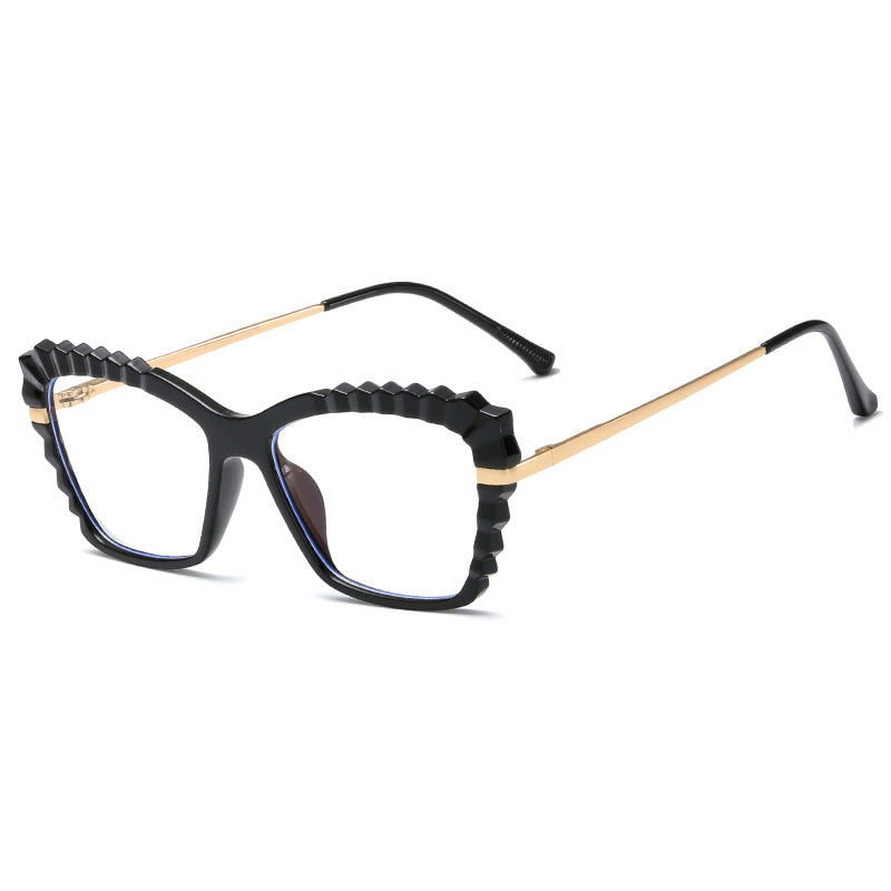Women oversized glasses with unique wave edge design Bowlift