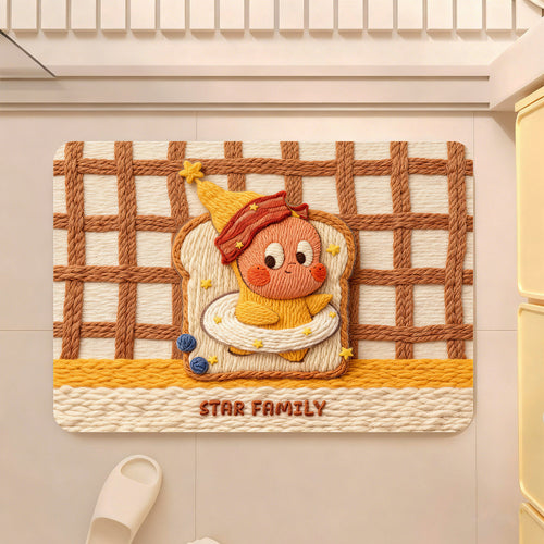 Playful Cartoon Character Shaped Bath Mat