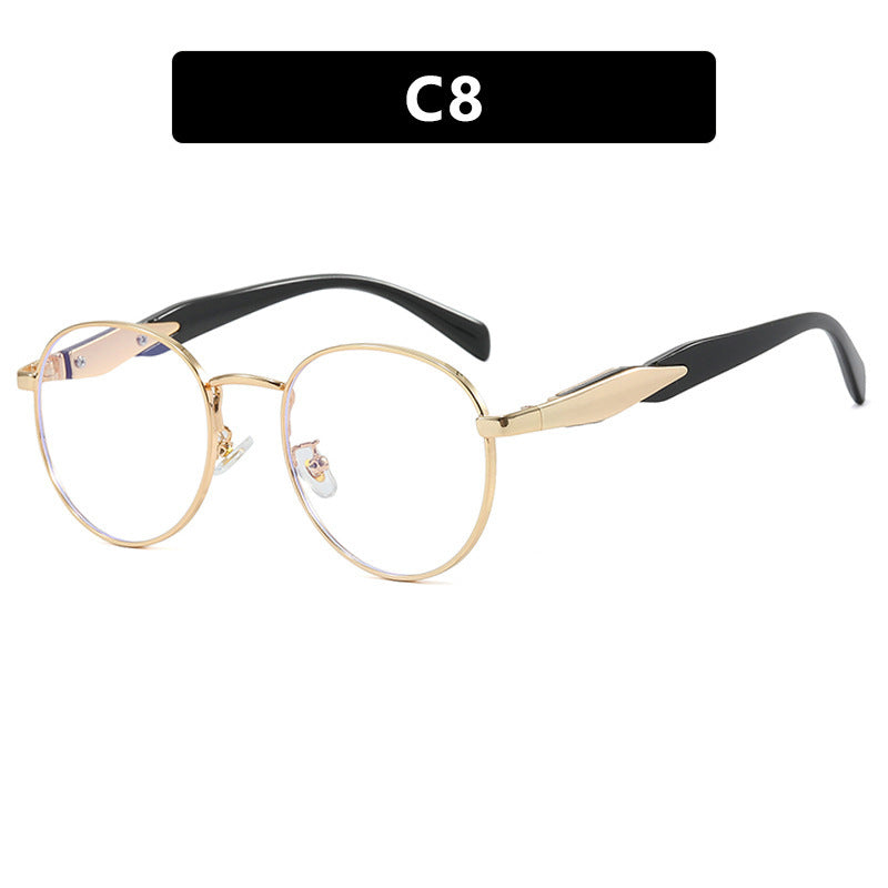 Women's round sunglasses with elegant, golden frame and UV protection Bowlift