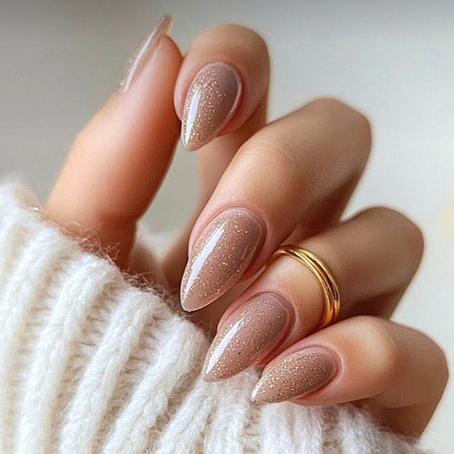 Premium Glittering Almond-Shaped Press-On Nails Bowlift