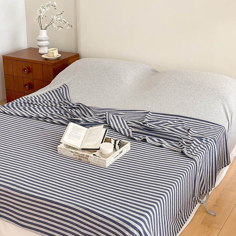 Women's living room blanket made of high-quality cotton with fine stripes Bowlift