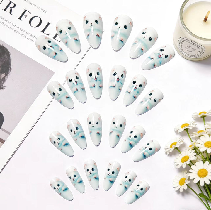 Nail art with cute animal design Bowlift